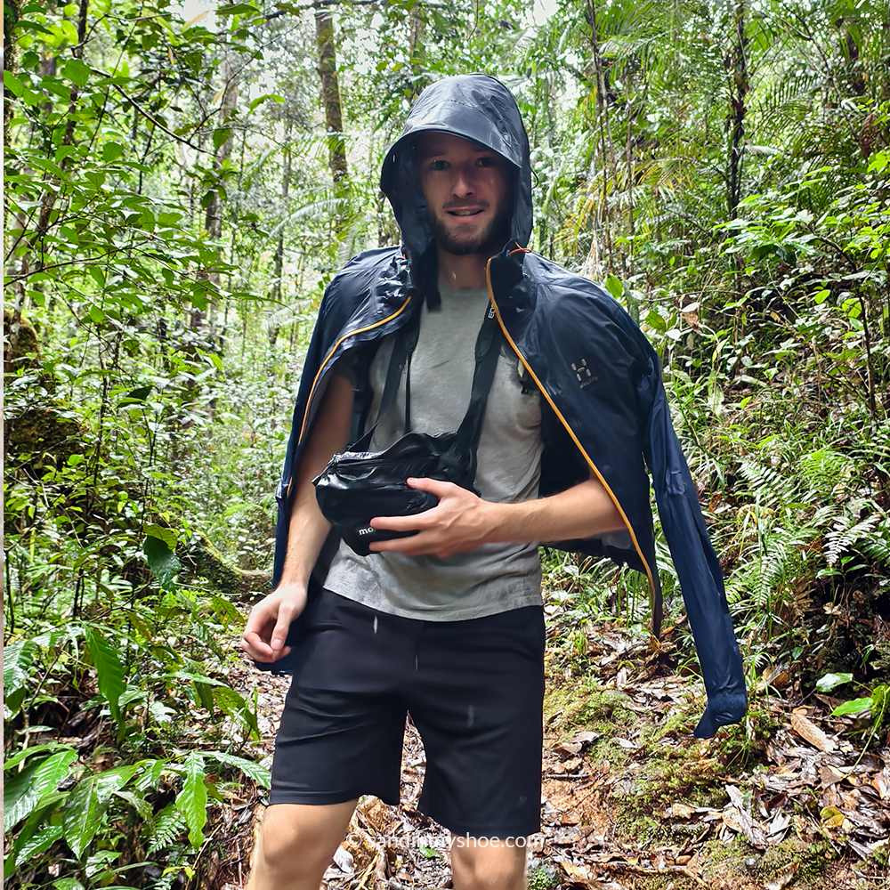 Petteri hiking in the rain in Kundasang, one of the stops on his Borneo itinerary.