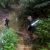 Petteri crossing a small puddle during Taman Negara jungle trek