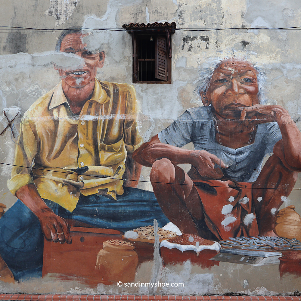 Street art mural in George Town, Penang
