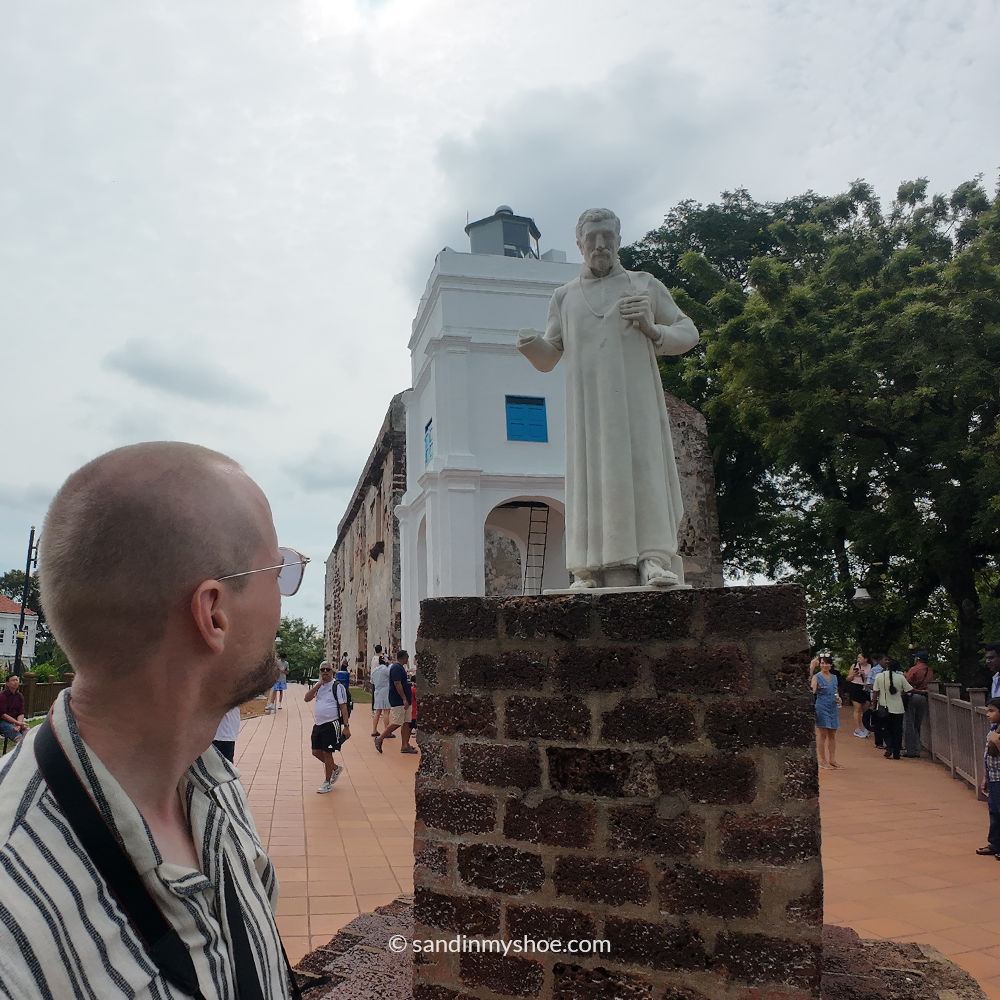 Petteri at the summit of St. Paul’s Hill, near the historic church ruins overlooking Malacca