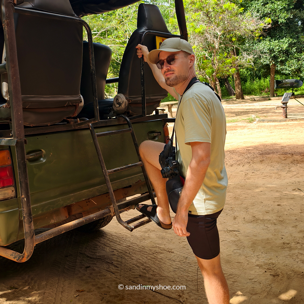 Petteri on the jeep in one of the national parks near Sigiriya.