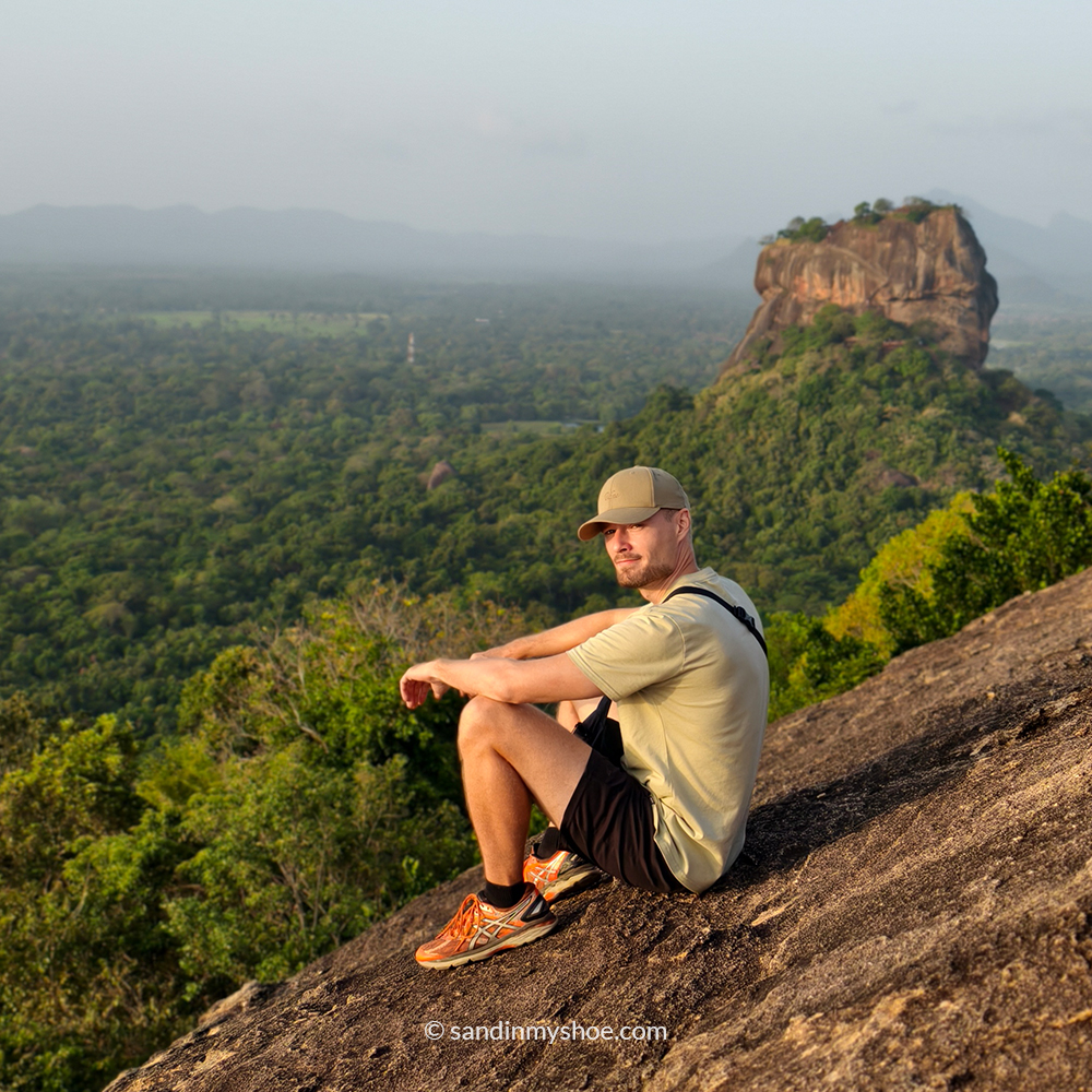 Petteri enjoying sunrise views from Pidurangala Rock during Sigiriya hikes.