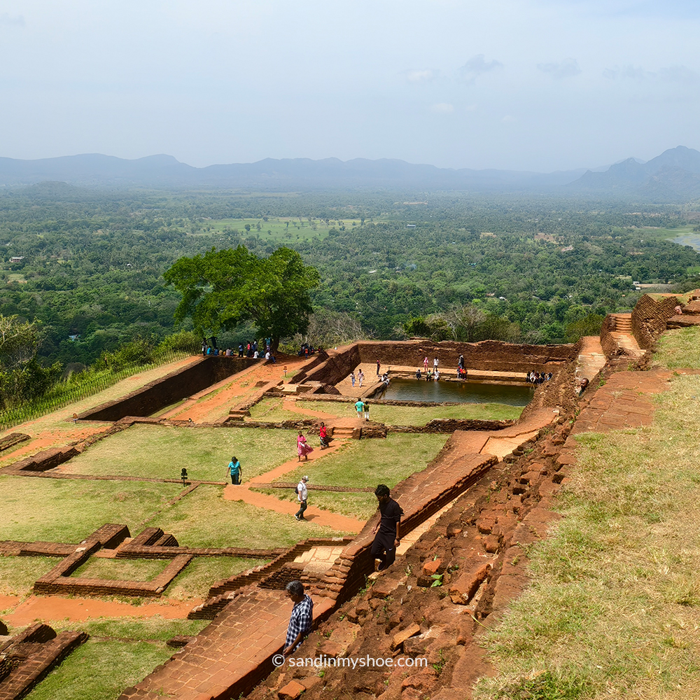Top of Lion Rock fortress, the highlight of Sigiriya hikes.