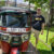Petteri standing next to his Sri Lanka tuk tuk, preparing for another leg of his tuk tuk itinerary.