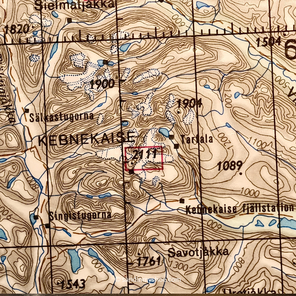 Vintage map of Kebnekaise