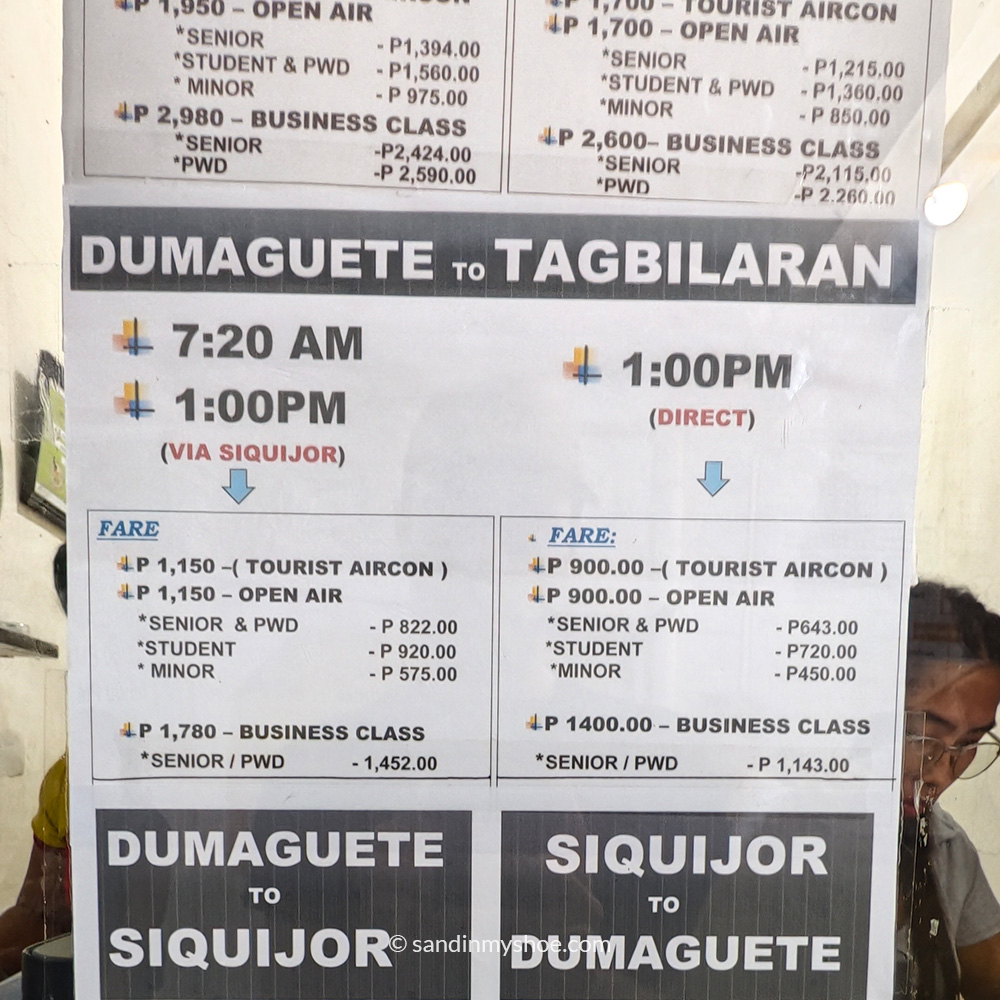 Dumaguete ferry schedule