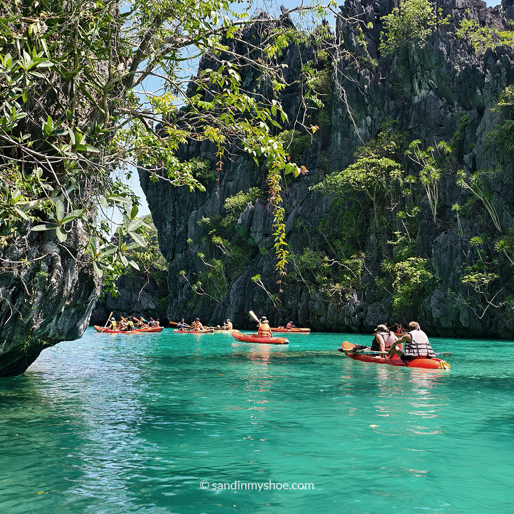 Kayaking in Big Lagoon, El Nido — a must-di in a 2-week Philippines Itinerary