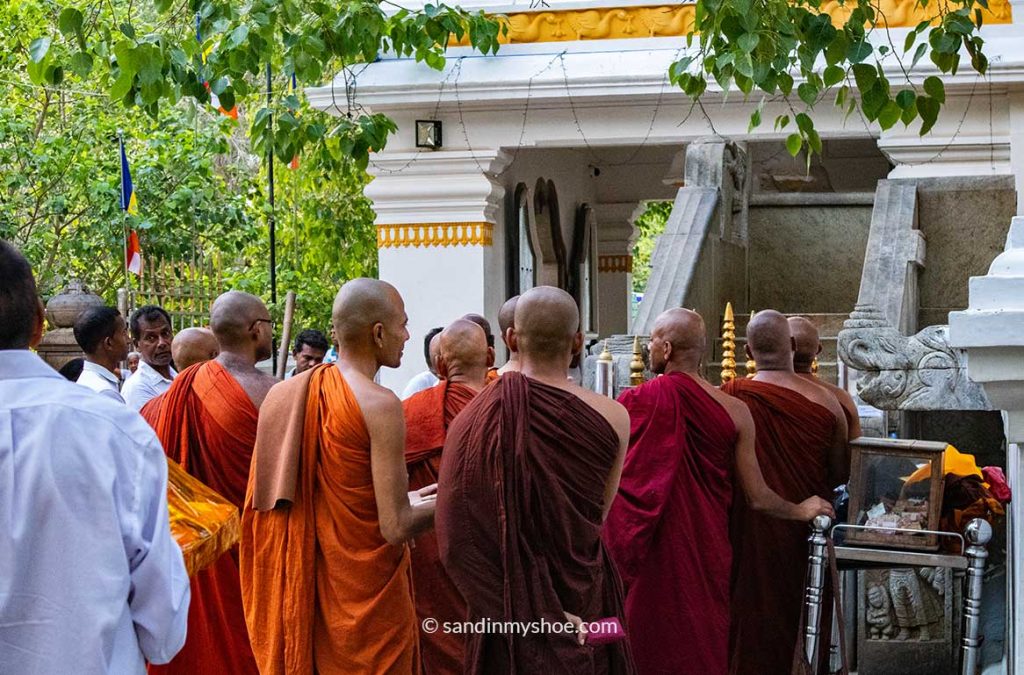 Monks near the enlightenment tree in Anuradhapura, Sri Lanka