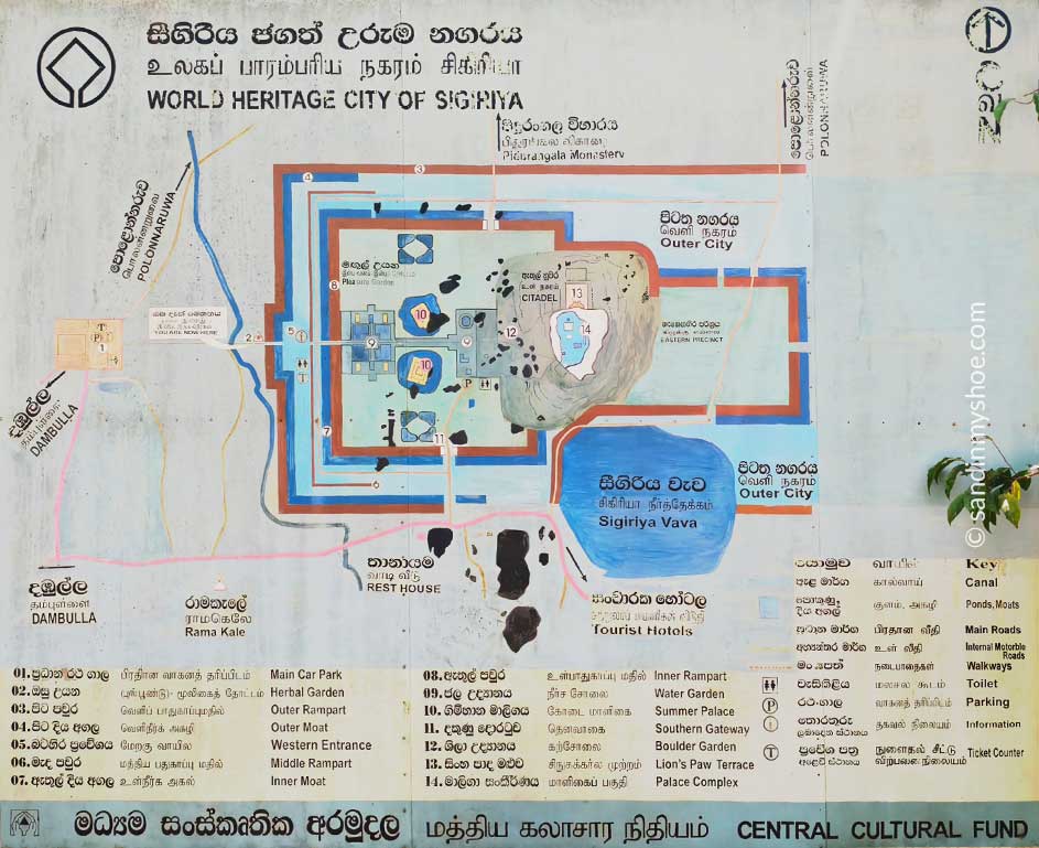 Map of Sigiriya Lion Rock