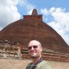 Petteri with Jetavanaramaya Stupa in Anuradhapura, Sri Lanka