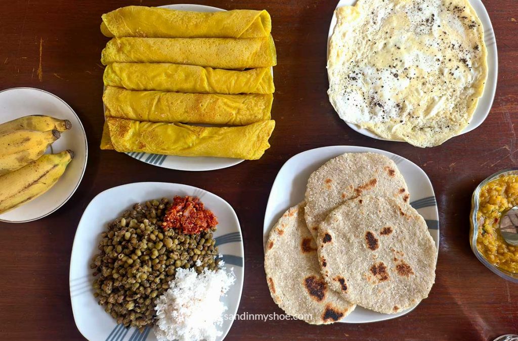 Huge breakfast in Sri Lanka