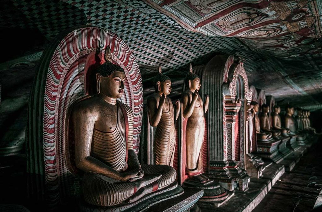 Buddha statues from different centuries