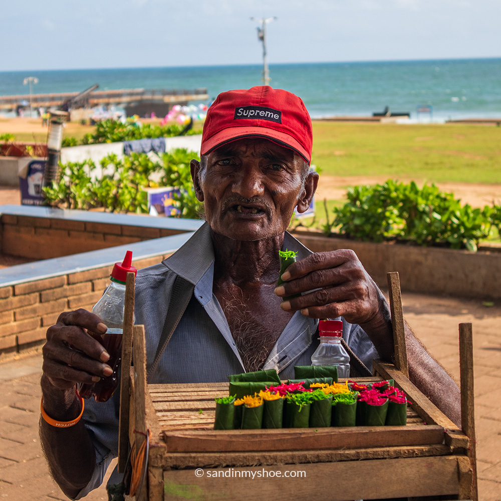 Vendor at Galle Face Green selling sweets
