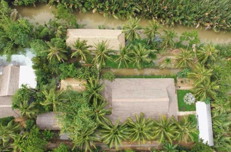 Aerial view of Ba Danh Homestay, Mekong Delta
