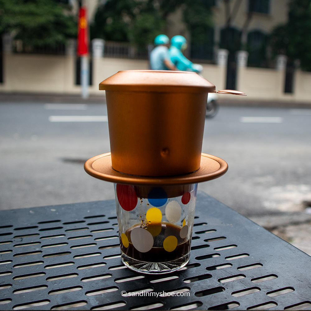 Ca phe den being brewed on a side street in Ho Chi Minh City