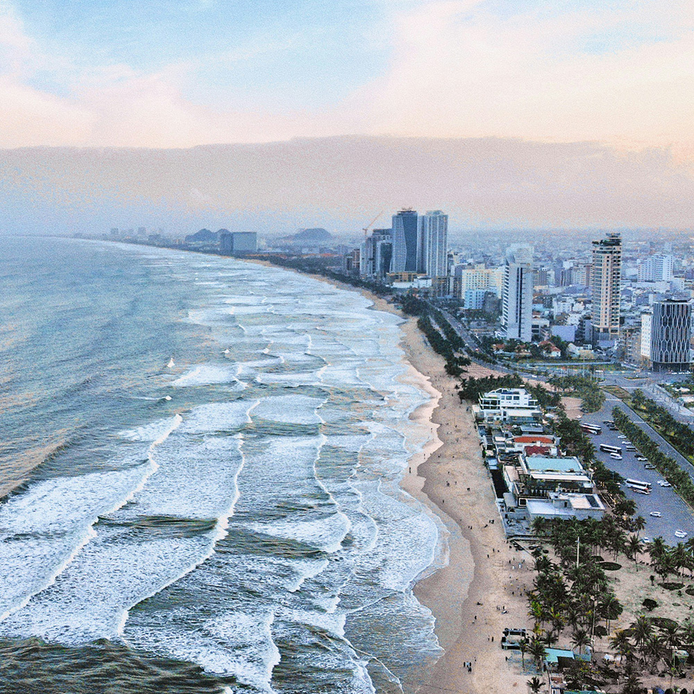 Beautiful long beaches of Da Nang
