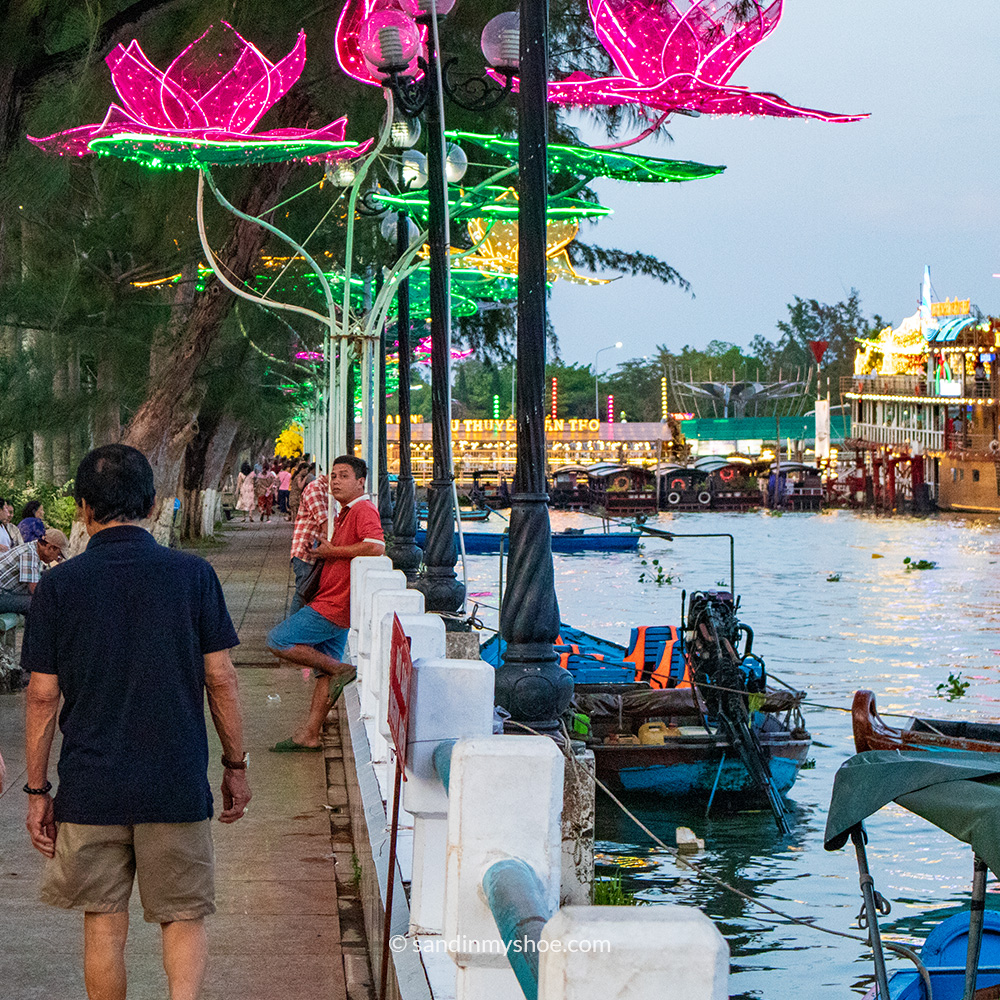 A quiet riverside promenade in central Can Tho, Mekong Delta, Vietnam
