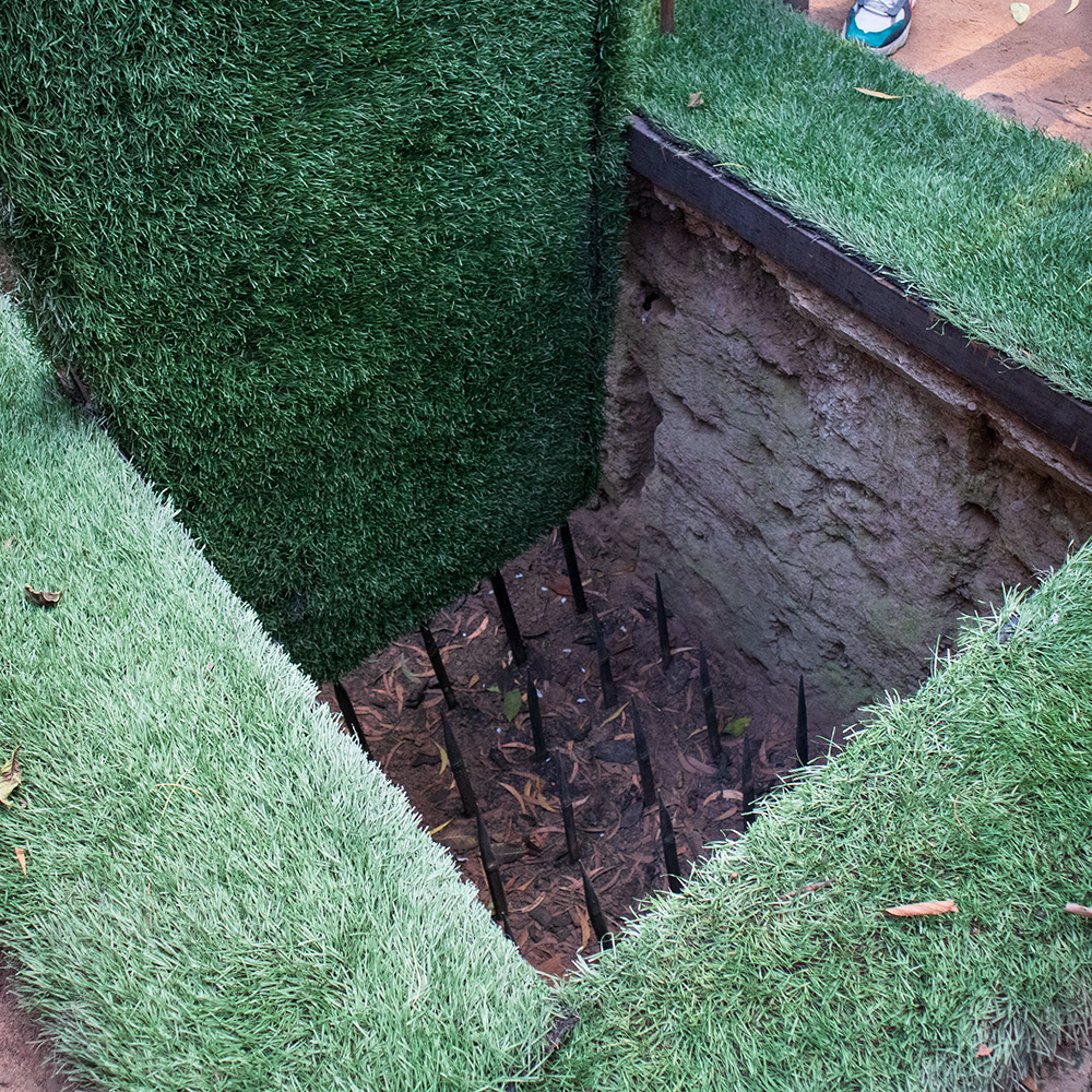 One of many intimidating traps used by Viet Cong during the war.