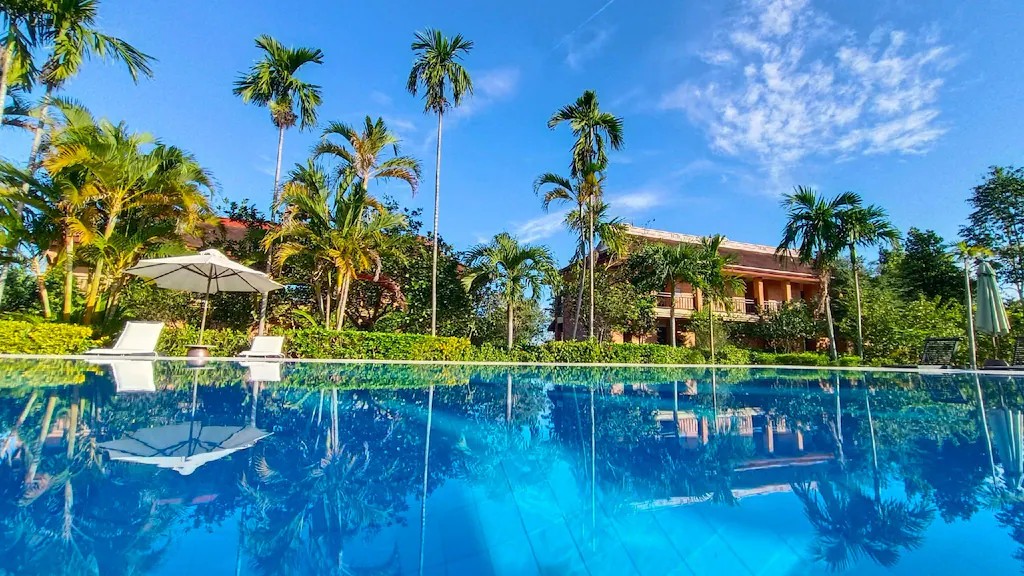 Boutique countryside pool at Huế Riverside Boutique Resort & Spa in Hue.