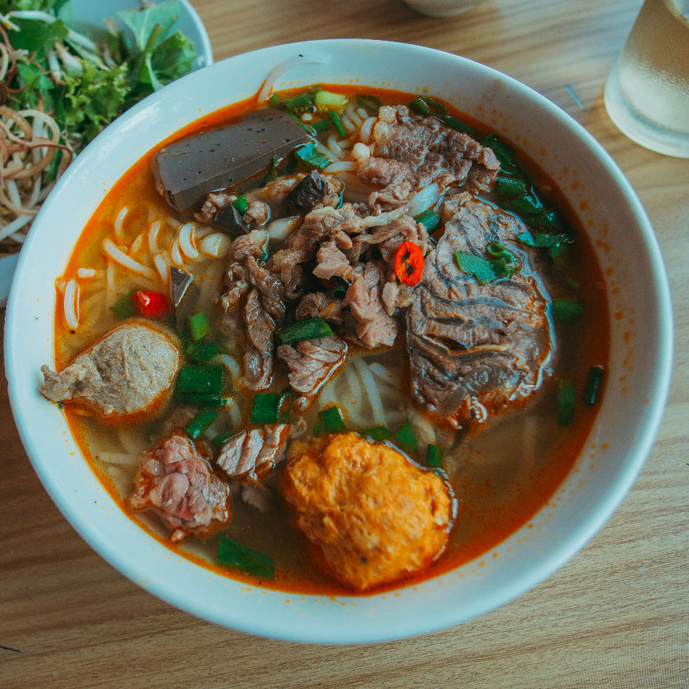 Huế's signature noodle soup called Bún Bò Huế.