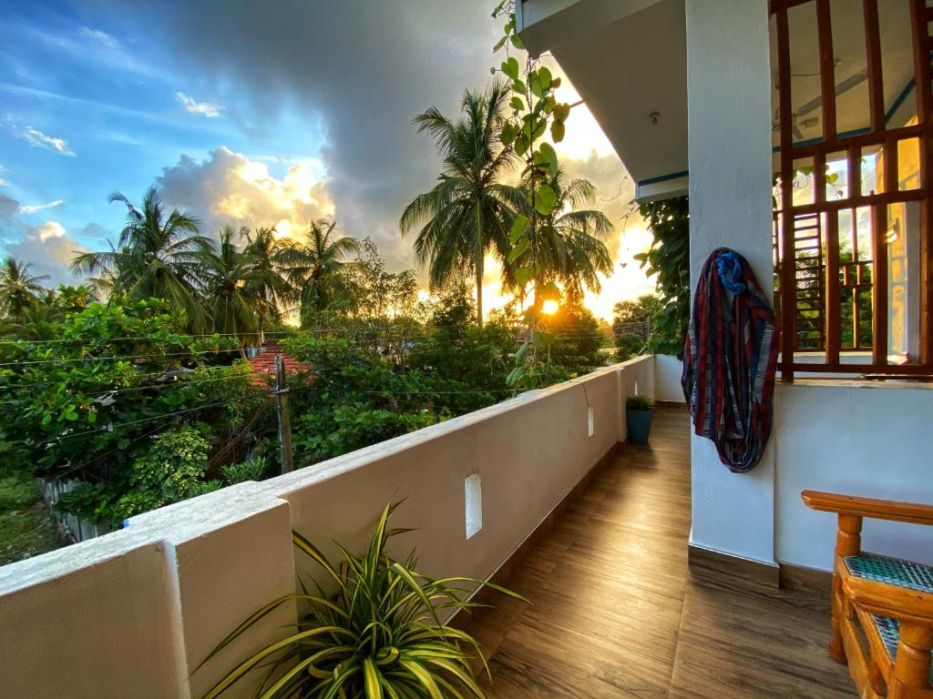 Balcony during sunset