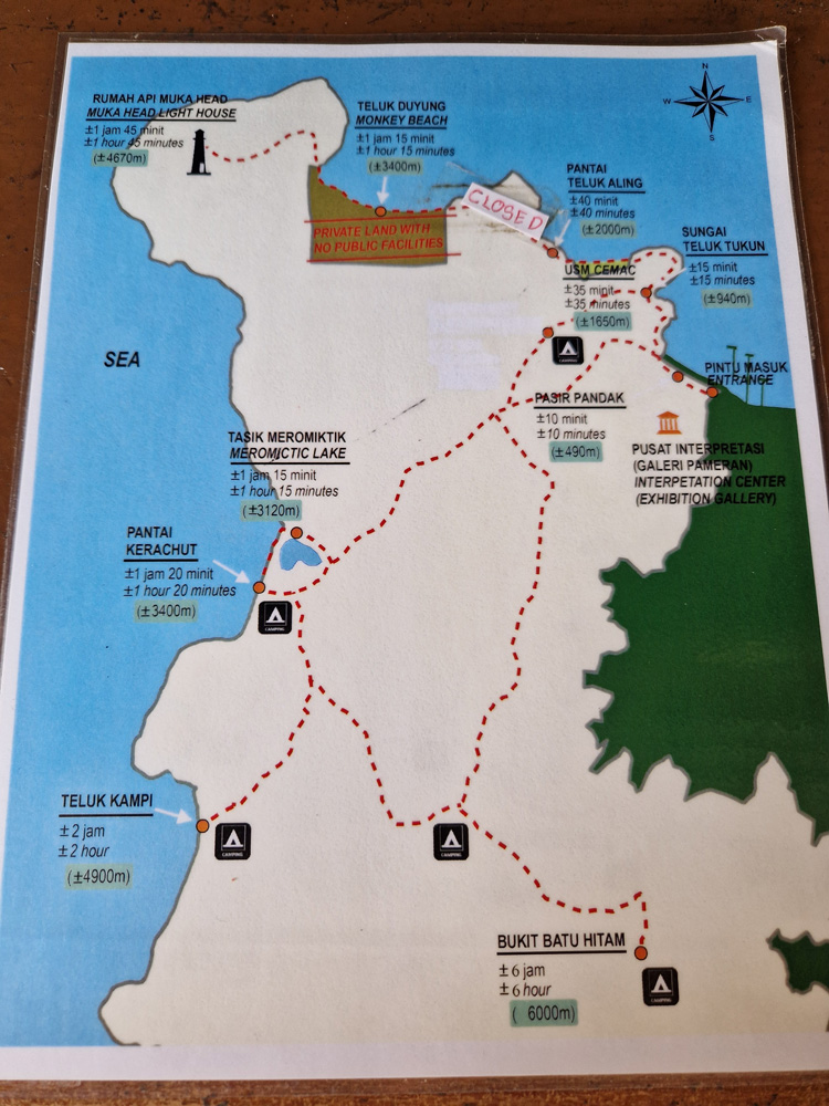 Map of Penang National Park
