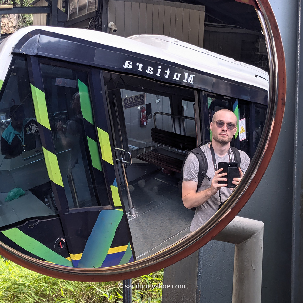 Selfie taken at the Penang Hill lower station before boarding the funicular.