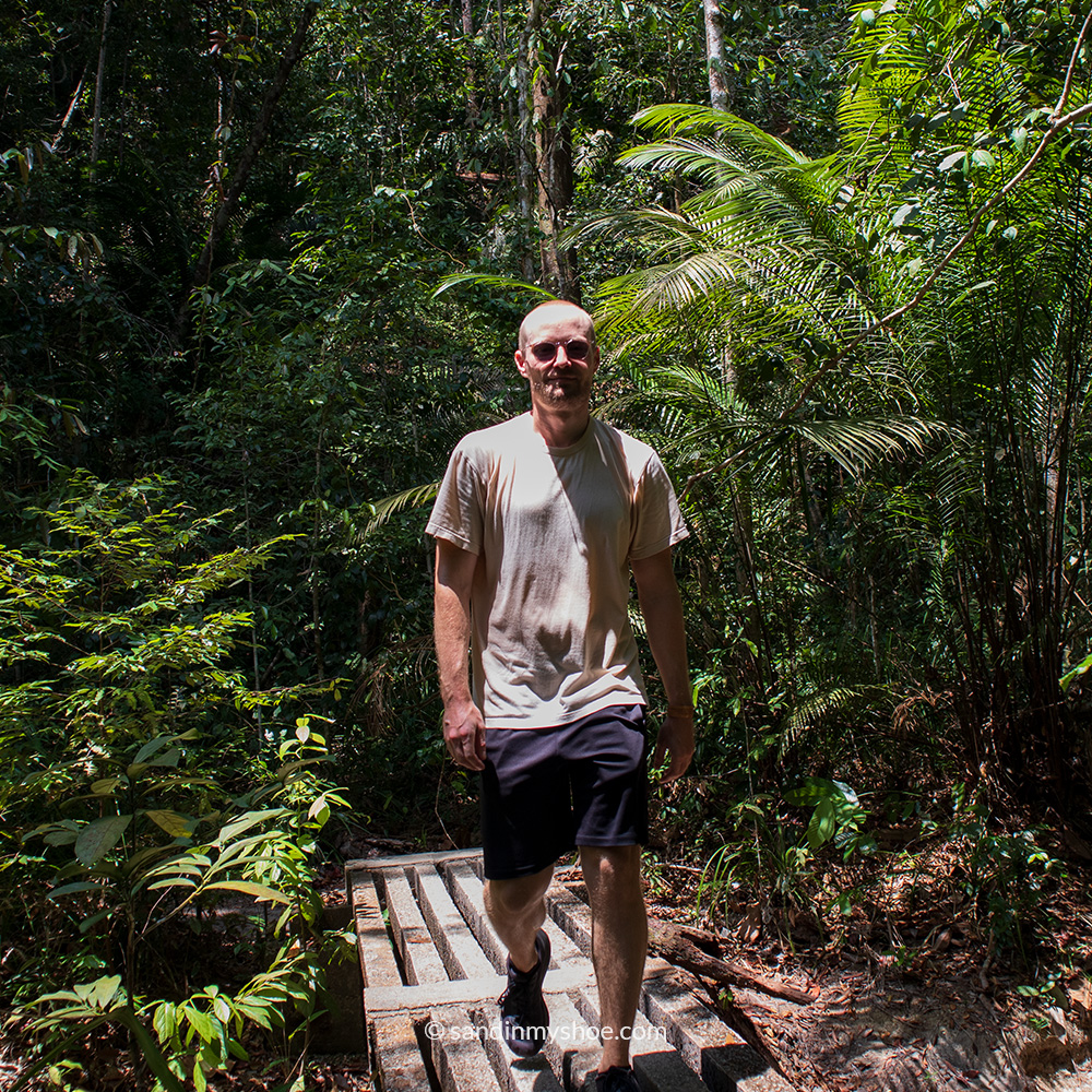 Petteri hiking in the national park in Penang, Malaysia.