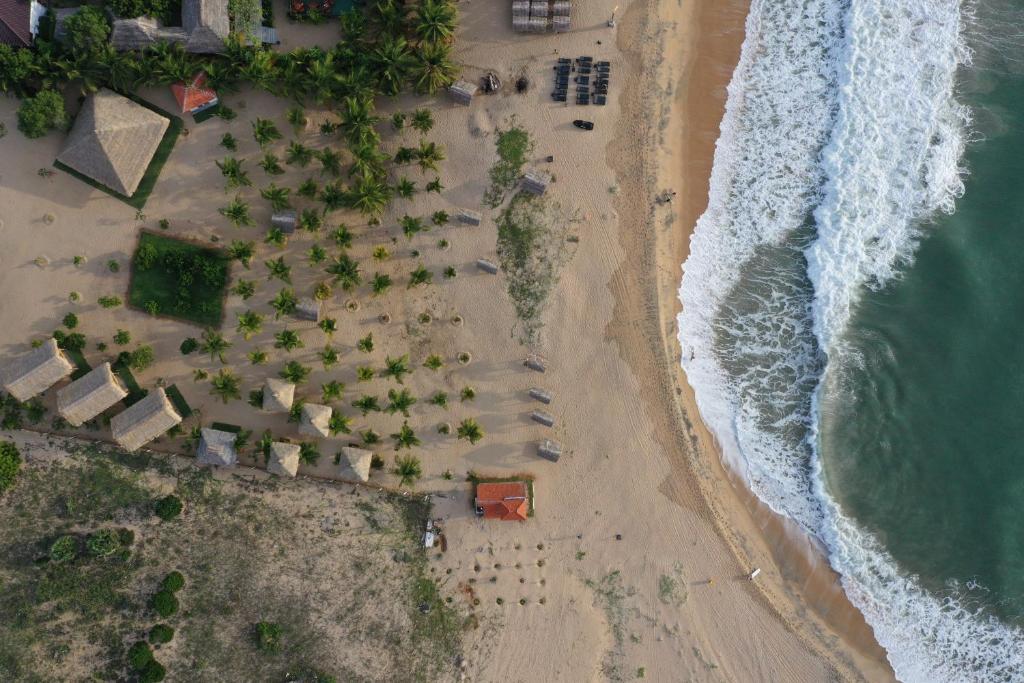 Arial shot of Whisky Point Resort area in Arugam Bay.