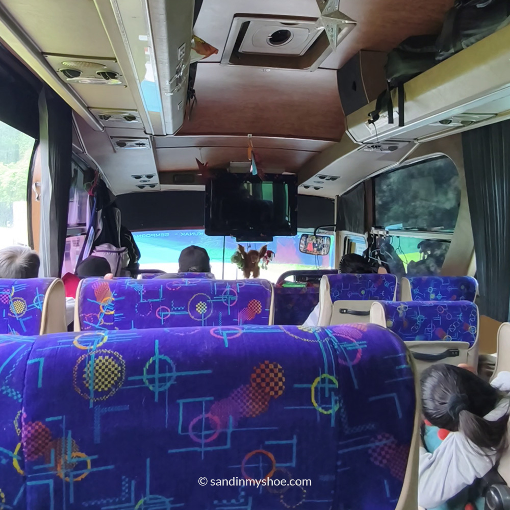 Petteri on a bus from Kota Kinabalu to Semporna