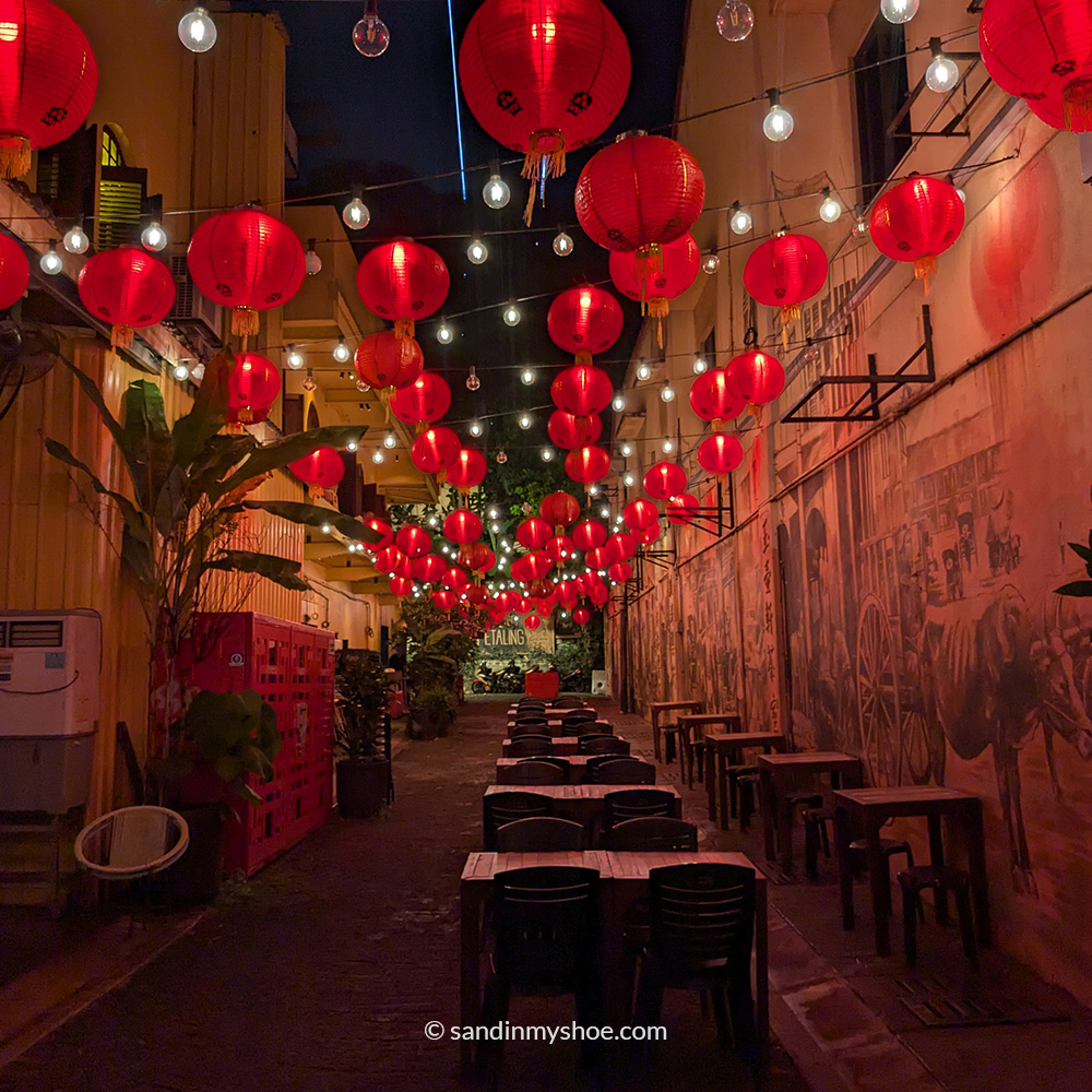 Lanterns at night in Chinatown, Kuala Lumpur.
