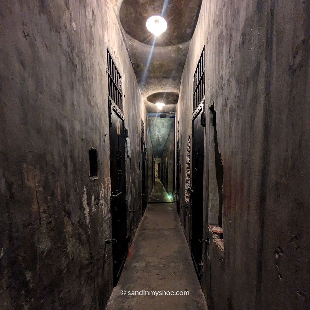 A corridor in Hoa Loa prison.
