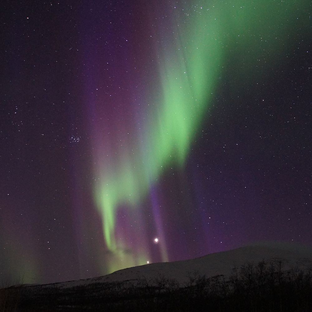 Northern lights seen in Abisko.