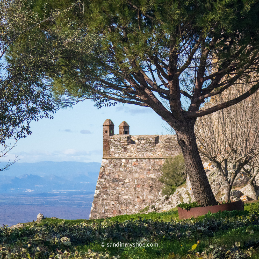 Piece of castle and the view beneath.