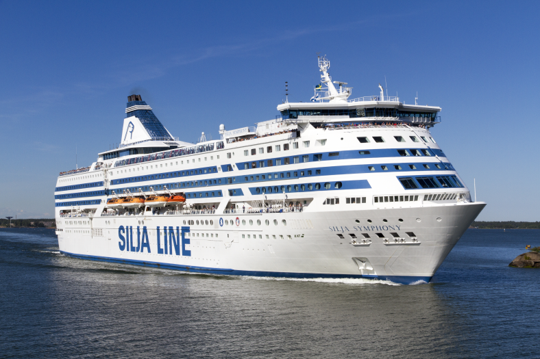 Cruise ship that runs between Stockholm and Helskinki. 