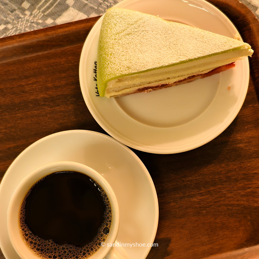 Princess cake and black coffee at Vete-katten in Kungsgatan, Stockholm.