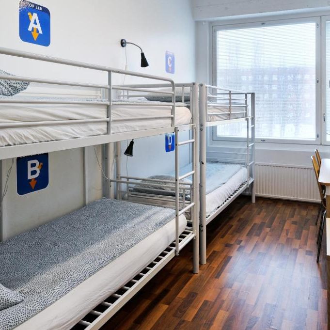 4 bunk beds at CheapSleep Helsinki.