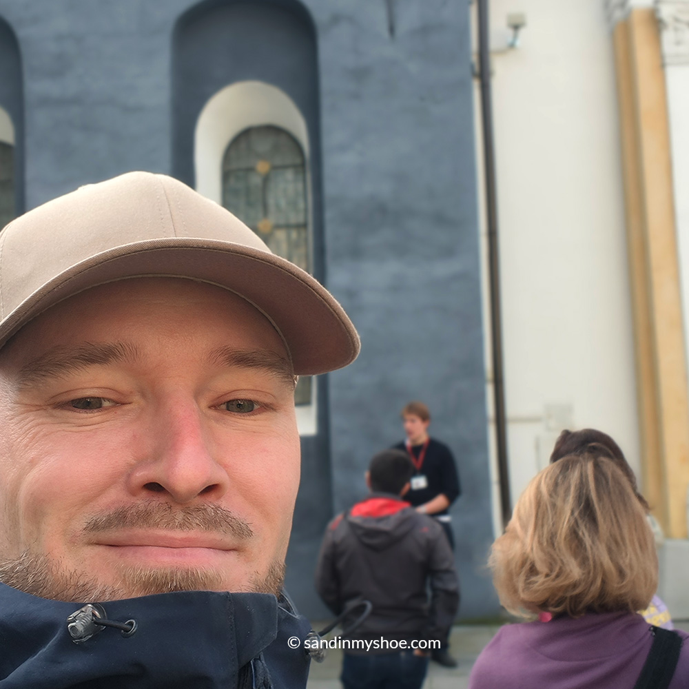 Petteri on a free walking tour in Tallinn, Estonia.