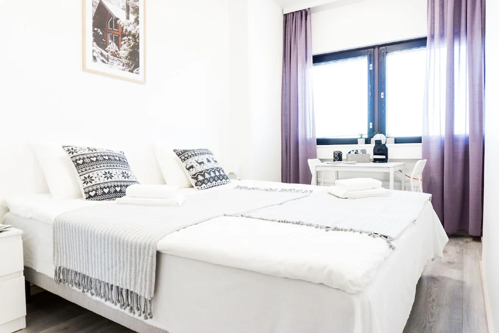 Double room at Inn Tourist Hostel in Kallio, Helsinki.