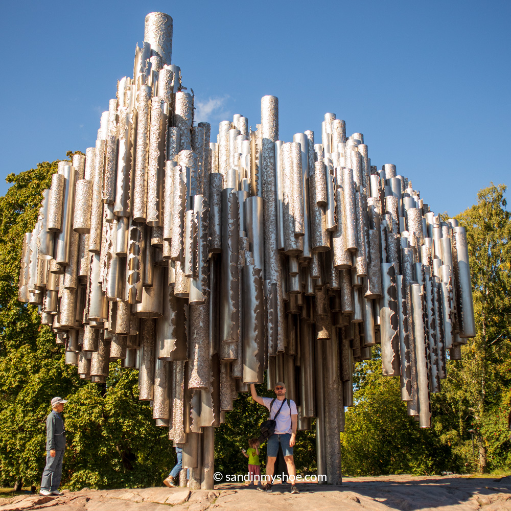 Petteri posing underneath the Sibelius monument.