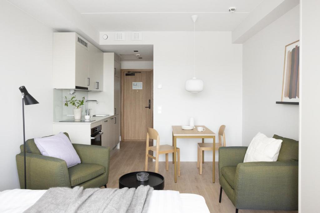 Studio apartment at Noli Studios in Helsinki.