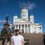 Petteri posing in Senate Square in front of Helsinki Cathedral, a popular stop for visitors looking for what to do in Helsinki.