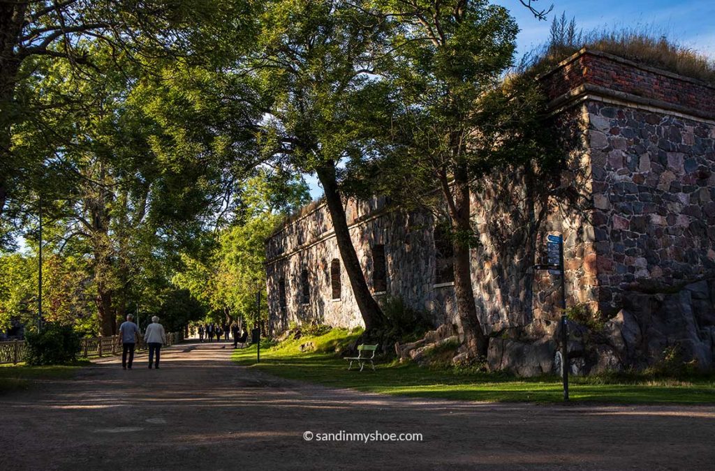 A common street in Suomenlinna.