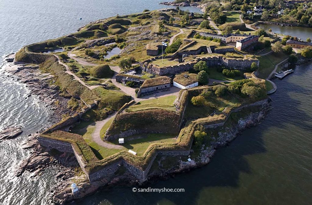 Suomenlinna shot by a drone.