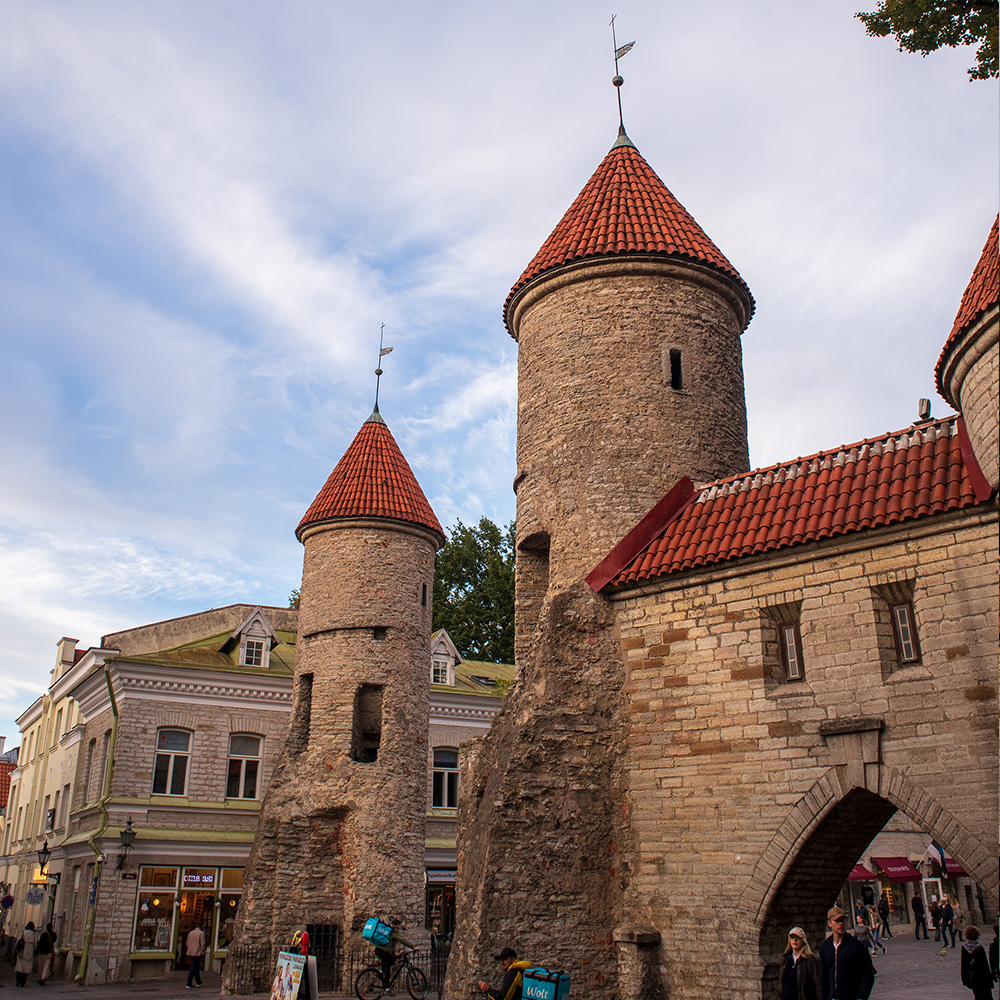 Viru Gate at the entrance of Tallinn's old town.