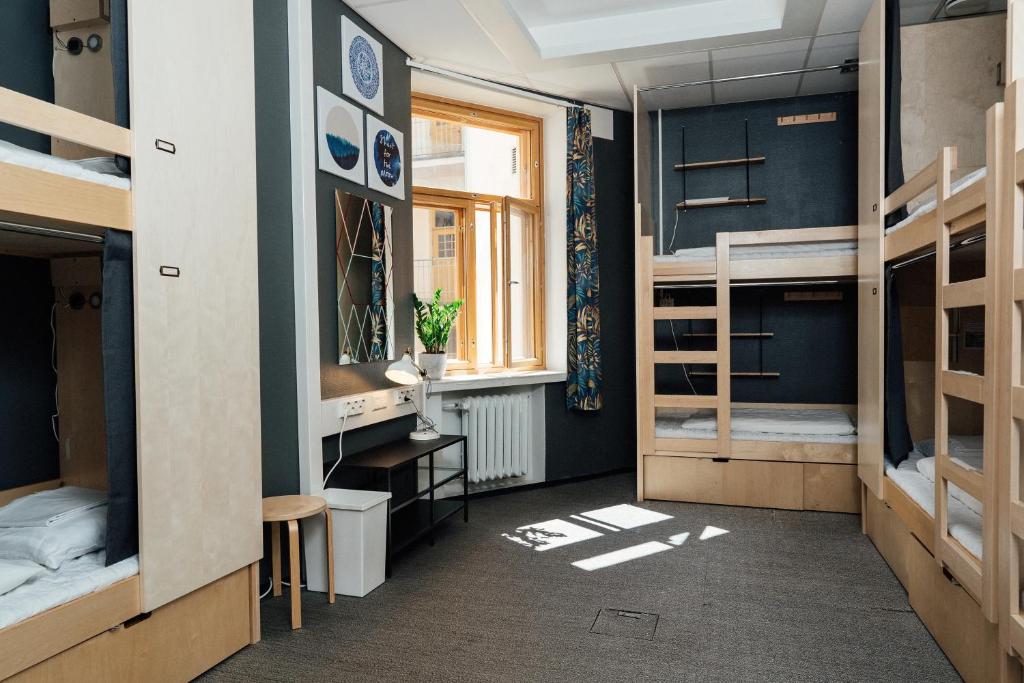 Bunk beds at Yard Hostel.